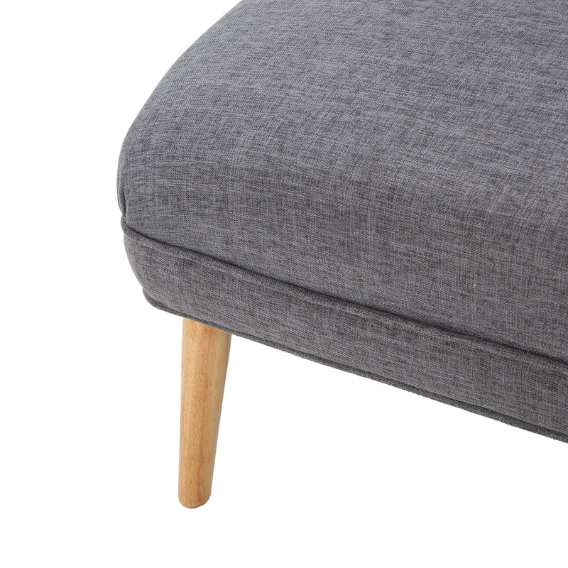 Elegant Classic Upholstered Loveseat With Curved Backrest