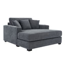 Oversized Chaise Lounger Modern Style Sofa Couch, With Pillows, Charge Station & Cup Holders
