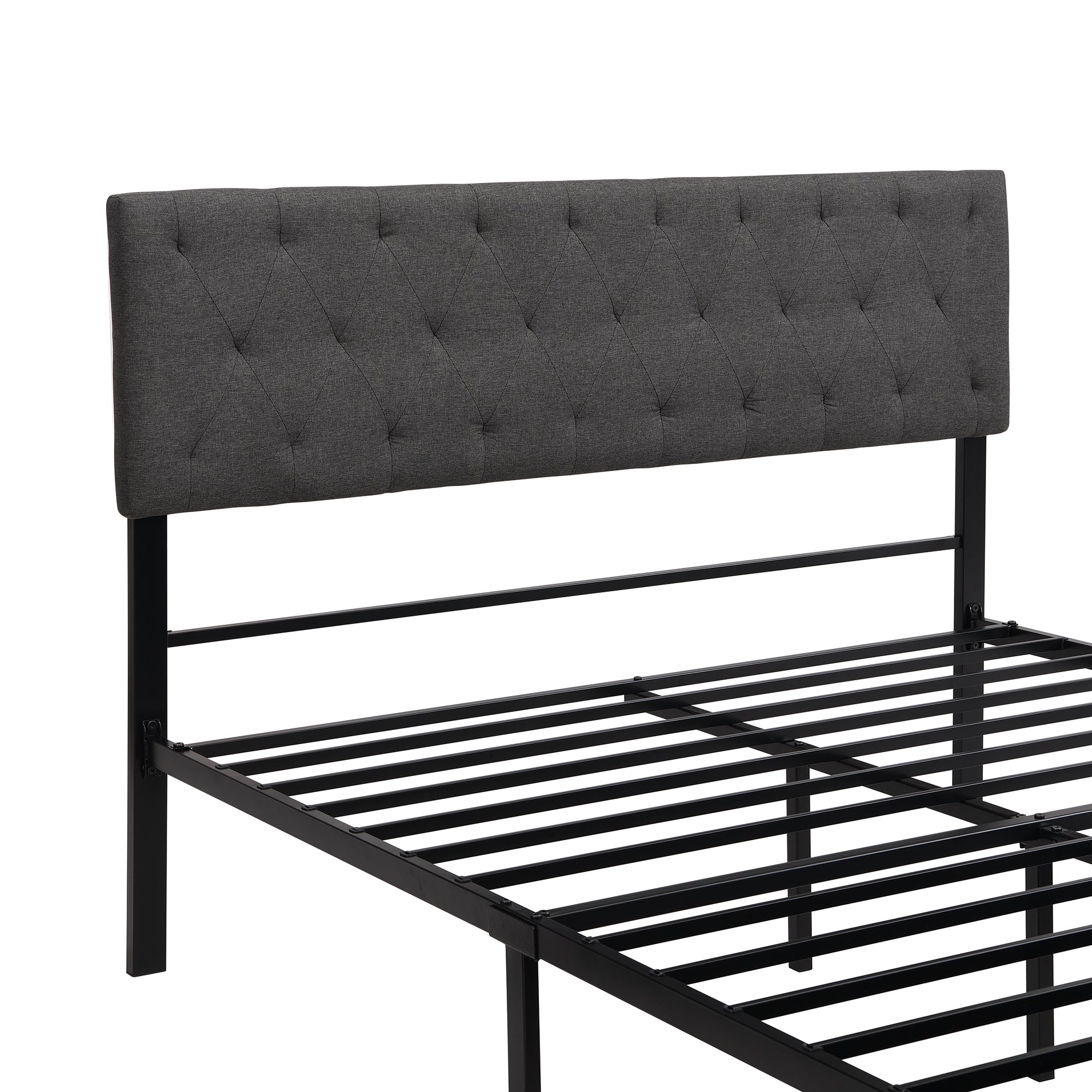 Queen Size Storage Bed Metal Platform Bed with a Big Drawer - Gray - Atlantic Fine Furniture Melbourne FL