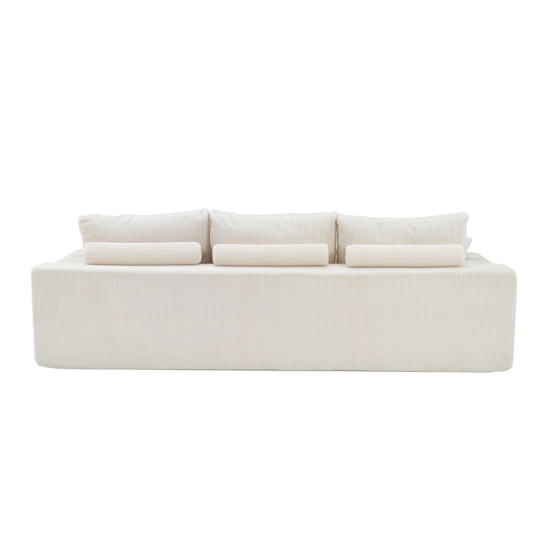 L Shaped Sectional Sofa, Full Compression 3 Seater Cloud Couch With Chaise