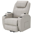 Sanger - Upholstered Power Lift Massage Recliner