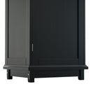 Tall Bathroom Storage Cabinet With Glass Doors, Free-Standing, Two Drawers, And Adjustable Shelves, MDF Board, Painted Perfect For Displaying Your Favorite Items