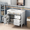 Bathroom Vanity & Top Sink, Modern Bathroom Storage Cabinet With 2 Drawers And A Tip-Out Drawer