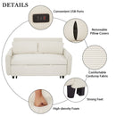 Pull-Out 2 Seat Modern Sleeper Sofa With 2 Throw Pillows And USB Ports