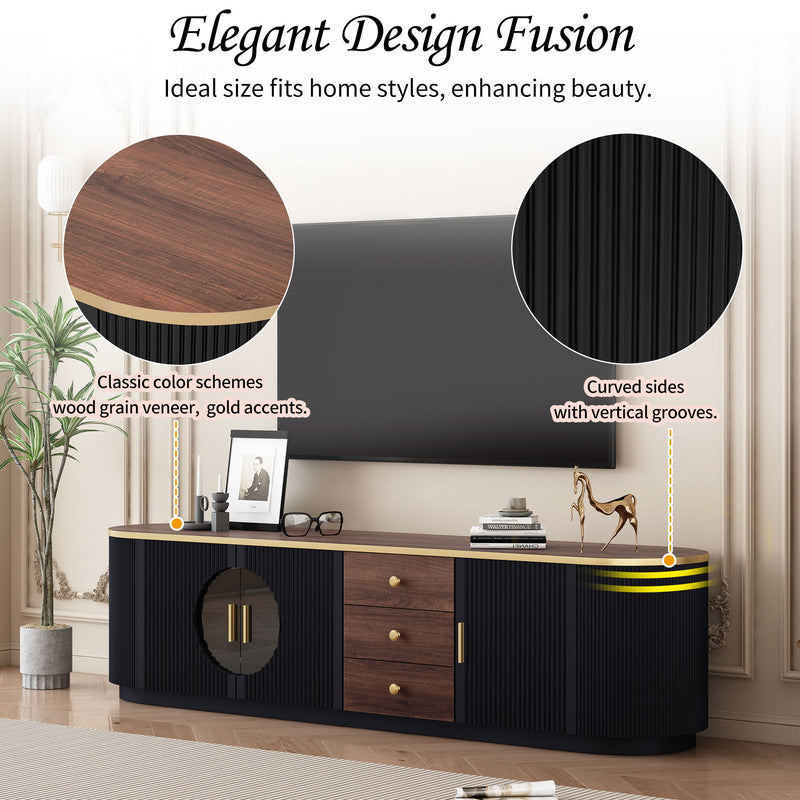 Modern Minimalist TV Stand For TVs Up To 80" With 3 Drawers And 1 Shelf