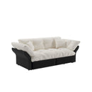 Queen Pull Out Sofa Bed, 3 In 1 Convertible Sleeper Tufted With 2 Soft Pillows
