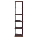 Bonwick - Wood 5-Shelf Corner Bookshelf - Cappuccino
