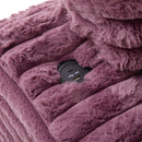 Plush Oversized Double Chaise Lounge Sofa Bed With USB Ports And Cup Holders