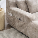 Chenille Interior Lazy Sofa Chaise Longue Armchair With 3 Pillows And Armrests