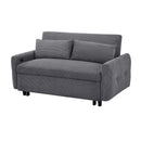 Pull-Out 2 Seat Modern Sleeper Sofa With 2 Throw Pillows And USB Ports