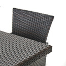 Outdoor Square Rattan Wicker Dining Table - Brown