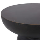 Outdoor Lightweight Concrete End Table With Half Sphere Top - Copper