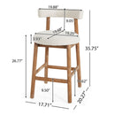 Counter Stool For Kitchen, Dining & Cafe (Set of 2) - Natural / Beige