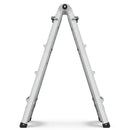 Multi-Position Foldable Aluminum Ladder, A-Frame And Straight Ladder, Ansi 250Lbs - Gray
