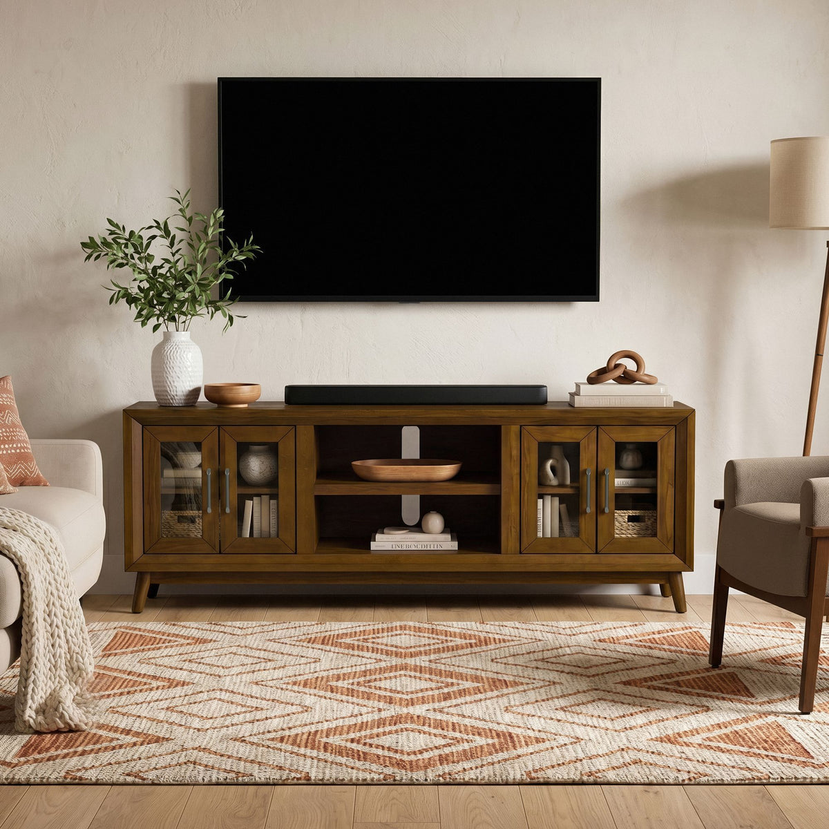 Santa Barbara TV Console in Dark Brown by Elements International, view 14
