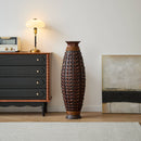 Hand Woven Bamboo Floor Vase, Decorative Accent For Living Room - Acacia Wood