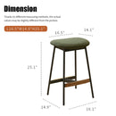 Modern Bar Stools Comfortable & Stylish, Soft Fabric Upholstered, Backless (Set of 2)