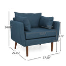 Luminate - Upholstered Fabric Club Chair With Tapered Legs And 2 Accent Pillows