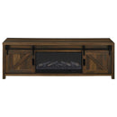 Enfield - 71" TV Stand Fireplace Media Console - Dark Pine