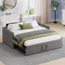 Daybed With Extended Pop Up Trundle, Upholstered Sofa Bed Daybed