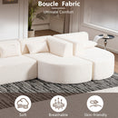 Upholstered Sofa Free Combined Sofa Couch With 2 Chaise Lounge And Five Back Pillows For Living Room