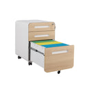 3 Drawer Mobile File Cabinet Under Desk Office, Simple Style Versatile Storage Cabinet For Legal / Letter / A4 Files, 5 Wheel Design Anti-Tilting Cold Rolled Steel Waterproof Moisture-Proof