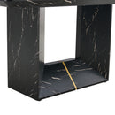 Modern Dining Table With Marbled Design For Luxurious Elegance - Black
