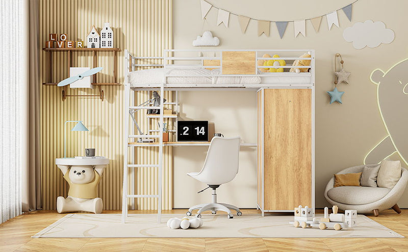 Loft Bed With L Shape Desk And Wardrobe