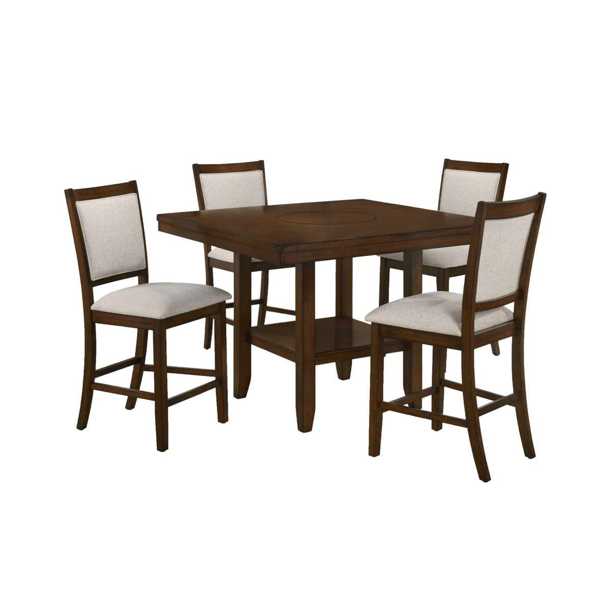 Portage Counter Height Dining Set in Dark Brown by Elements International