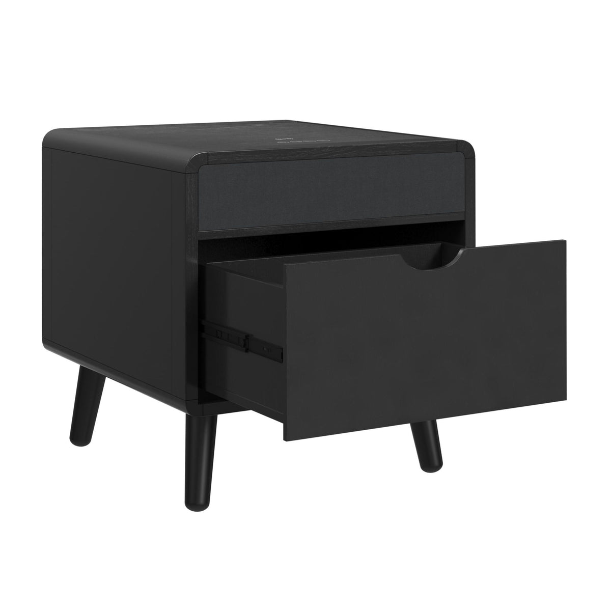 Halo Square Smart End Table in Black by Elements International, view 7
