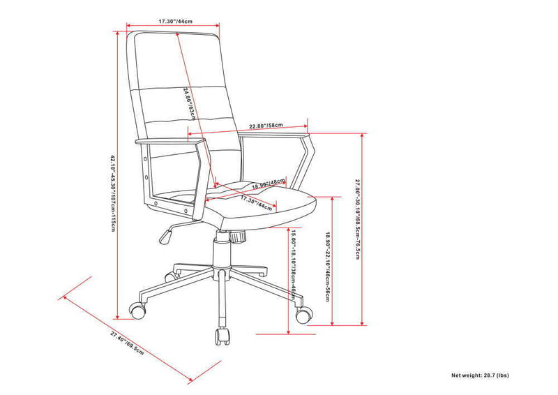 Foley - Swivel Office Chair - Distressed Blue