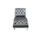 Velvet Chaise Lounge Indoor, Button Tufted Upholstered Chaise Lounge Chair With Pillow