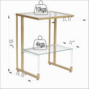 2 Tier Acrylic Glass End Table For Living Room