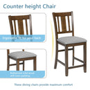 5 Pieces Dining Table Set, Counter Height Kitchen Table Set With Square Table And 4 Upholstered Chairs