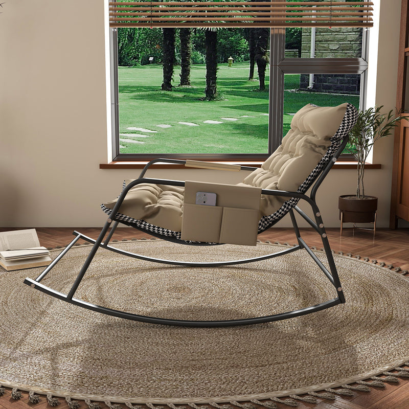 Rocking Chair With Storage, Cushions & Armrests