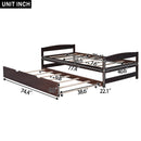 Twin Size Platform Bed with Twin Size Trundle, Espresso