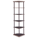 Bonwick - Wood 5-Shelf Corner Bookshelf - Cappuccino