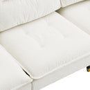 L Shaped Convertible Sectional Sofa 4 Seat Tufted Couch Set With Two Tone Adjust Legs Cloud Movable Ottoman