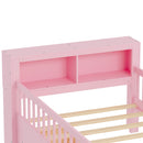 Bed With Headboard Storage Rack, 2 Under Bed Drawers, 3 Side Guardrails For Safety