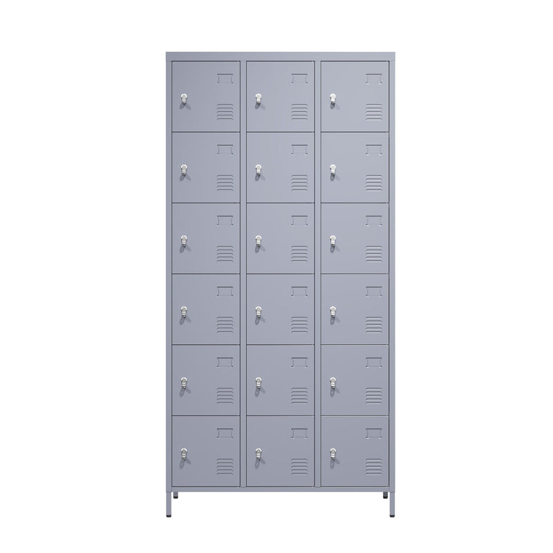 Lockers 18 Door With Lock For Employees, Storage Cabinet For Home Gym Office School Garage - Gray