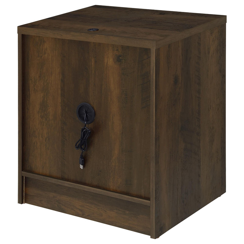 Transitional Nightstand With Dual USB Charging And Motion Sensor Light