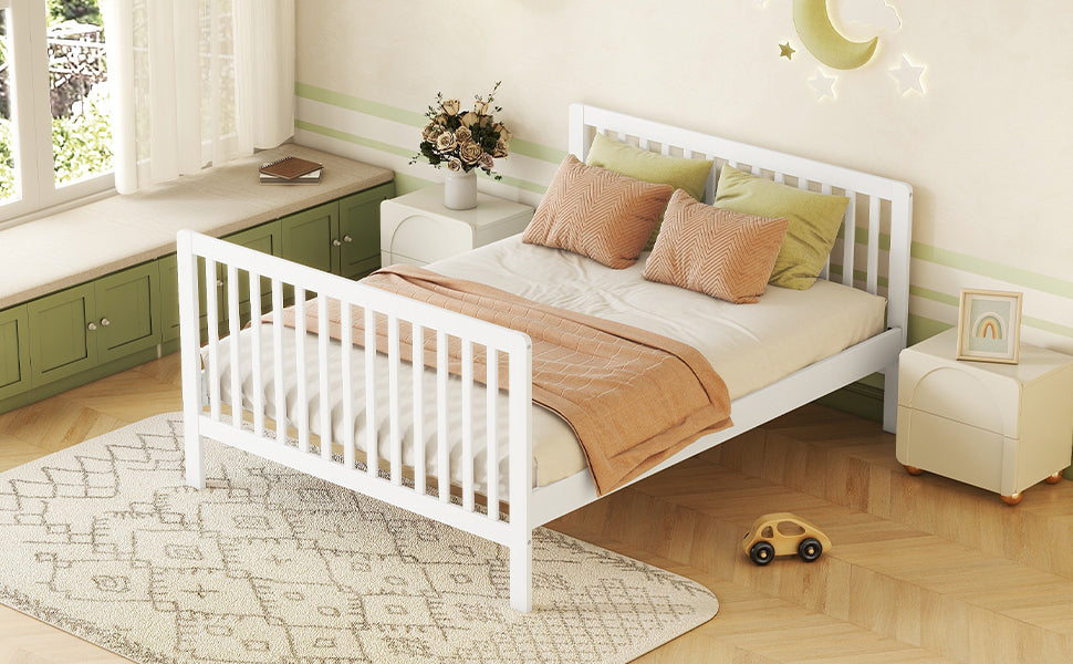 Convertible Crib/Full Size Bed with Changing Table, White - Atlantic Fine Furniture Melbourne FL