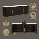 Clayten - Server - White Natural Marble Top & Espresso