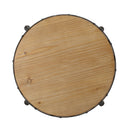 Industrial Firwood Adjustable Height Swivel Barstools (Set of 2) Metal & Wood - Natural / Pewter