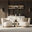 Miranda - Armless Swivel Accent Chair - Natural Gray