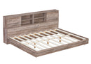 Full Size Daybed Frame with Storage Bookcases,Wood Light Oak
