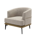 Modern Two-Tone Barrel Chair, Upholstered Round Armchair For Living Room Bedroom Reading Room