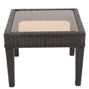Nebulosity - Outdoor Accent Table With Square Glass Top - Brown Multi