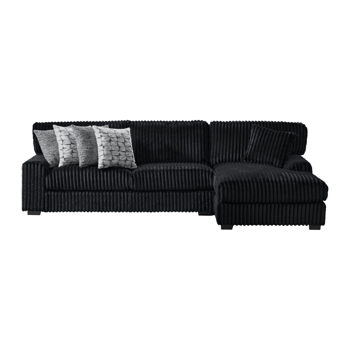 Nightfall Sectional Set With 1 Pillow in Black by Elements International, view 12