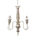 4 Light Chandelier, Hanging Light Fixture With Adjustable Chain For Kitchen, Bulb Not Included - Cream White